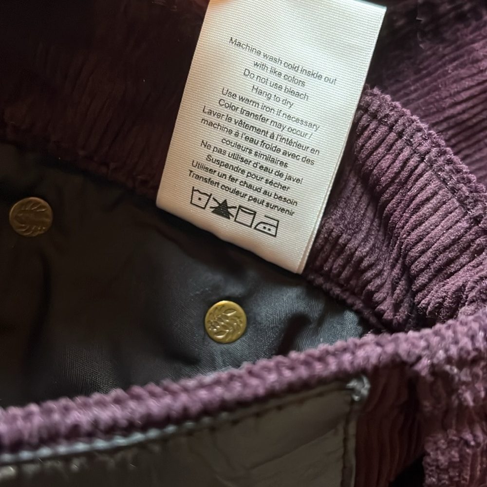 RAG & BONE Casey Corduroy High Rise Flare Jeans in Burgundy - Size 27 - Picture 11 of 16